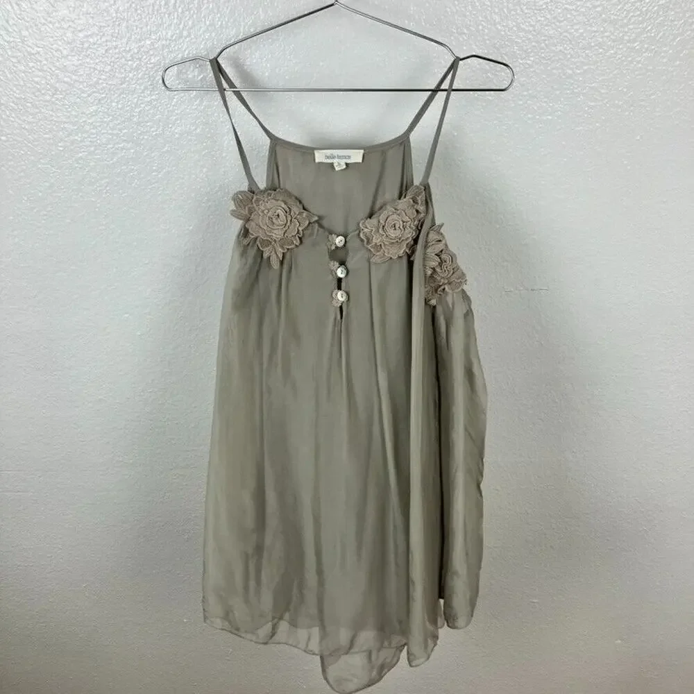 Belle France Silk Fairy Shirt Womens M Whimsigoth Peasant Cottagecore Ethereal - Picture 1 of 8